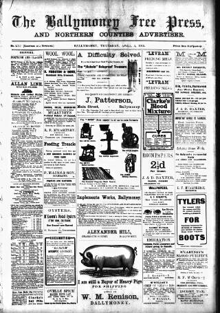 cover page of Ballymoney Free Press and Northern Counties Advertiser published on April 1, 1915