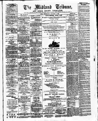 cover page of Midland Tribune published on August 2, 1888