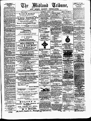 cover page of Midland Tribune published on June 13, 1891