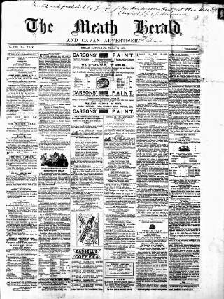 cover page of Meath Herald and Cavan Advertiser published on June 13, 1868