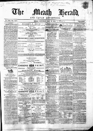 cover page of Meath Herald and Cavan Advertiser published on May 22, 1869