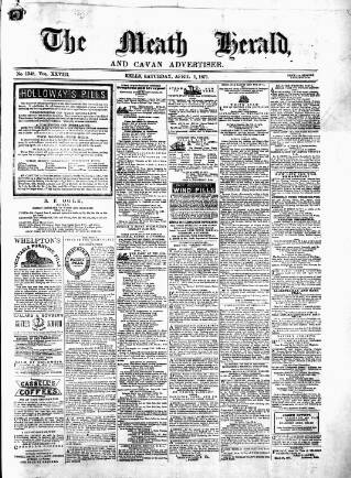 cover page of Meath Herald and Cavan Advertiser published on April 1, 1871