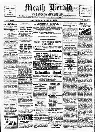 cover page of Meath Herald and Cavan Advertiser published on August 2, 1930