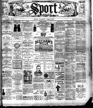 cover page of Sport (Dublin) published on April 1, 1893