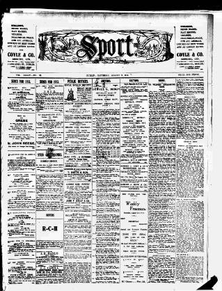 cover page of Sport (Dublin) published on August 2, 1913