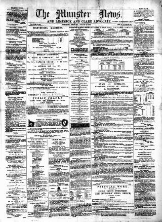 cover page of Munster News published on August 2, 1873