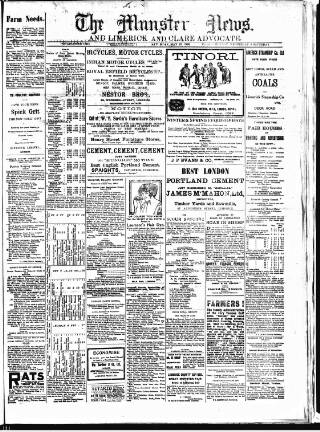 cover page of Munster News published on May 22, 1920