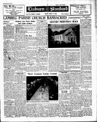 cover page of Lisburn Standard published on June 13, 1958
