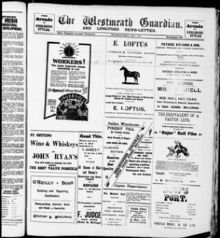 cover page of Westmeath Guardian and Longford News-Letter published on April 1, 1927