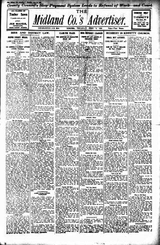 cover page of Midland Counties Advertiser published on June 13, 1935
