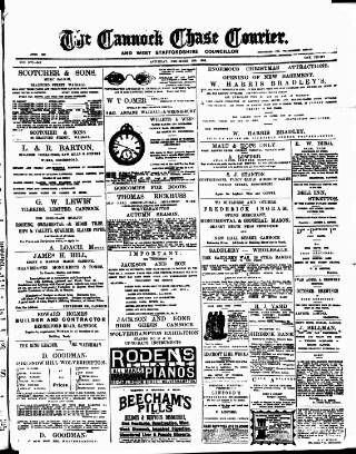 cover page of Cannock Chase Courier published on December 13, 1902