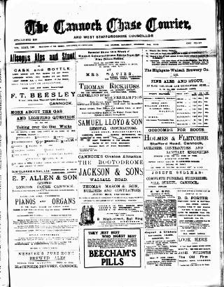 cover page of Cannock Chase Courier published on November 2, 1912