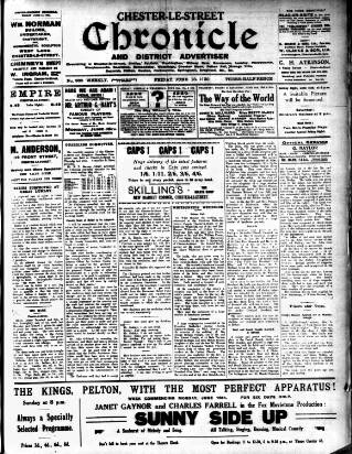 cover page of Chester-le-Street Chronicle and District Advertiser published on June 13, 1930