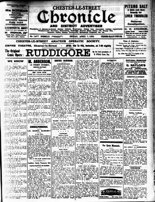 cover page of Chester-le-Street Chronicle and District Advertiser published on April 1, 1932