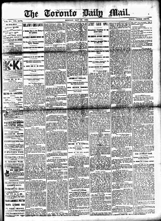 cover page of Toronto Daily Mail published on May 22, 1882