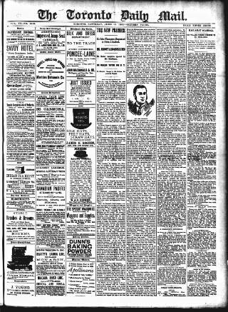 cover page of Toronto Daily Mail published on June 13, 1891