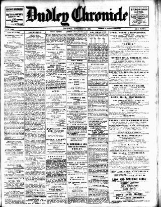 cover page of Dudley Chronicle published on November 2, 1922