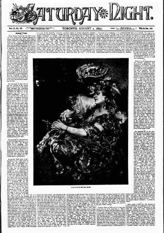 cover page of Toronto Saturday Night published on August 2, 1890