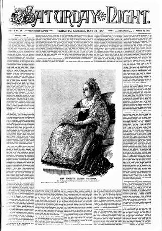 cover page of Toronto Saturday Night published on May 22, 1897