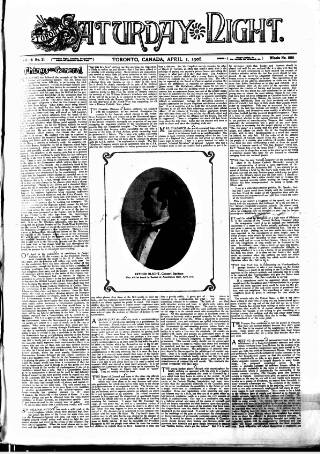 cover page of Toronto Saturday Night published on April 1, 1905
