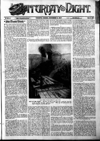 cover page of Toronto Saturday Night published on November 2, 1907