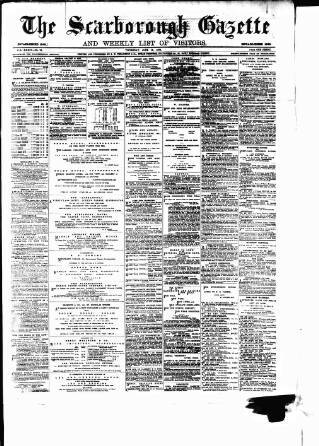 cover page of Scarborough Gazette published on June 13, 1878