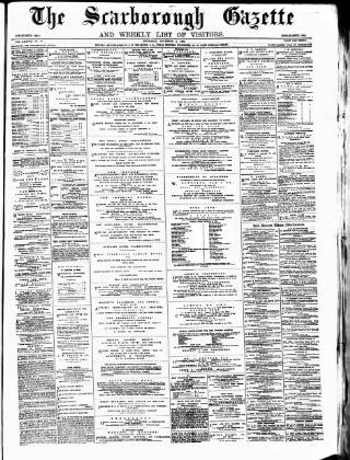 cover page of Scarborough Gazette published on November 2, 1882