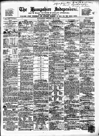 cover page of Hampshire Independent published on May 22, 1869