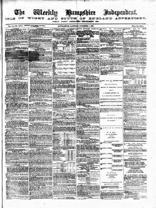 cover page of Hampshire Independent published on November 2, 1872