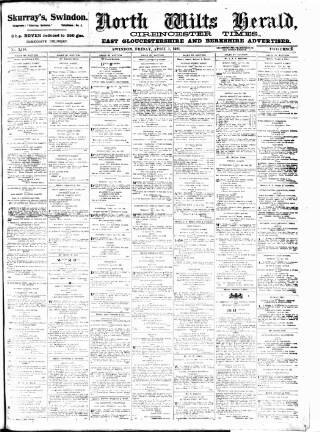 cover page of North Wilts Herald published on April 1, 1921