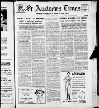 cover page of St. Andrews Times published on April 12, 1939