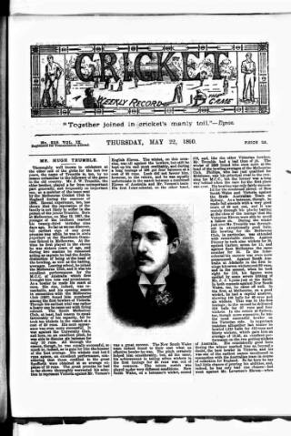 cover page of Cricket published on May 22, 1890