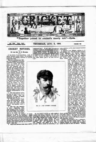 cover page of Cricket published on August 2, 1894