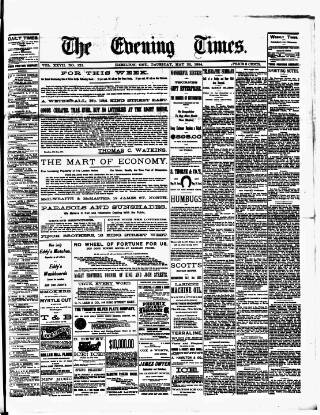 cover page of Hamilton Daily Times published on May 22, 1884