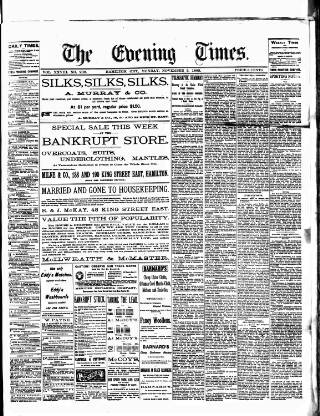 cover page of Hamilton Daily Times published on November 2, 1885