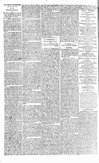 cover page of Gazette of the United States published on April 1, 1795