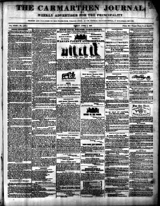 cover page of Carmarthen Journal published on April 1, 1842