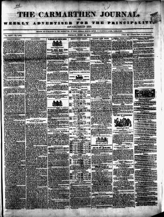 cover page of Carmarthen Journal published on June 13, 1845