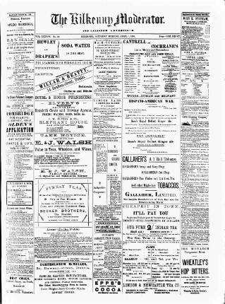 cover page of Kilkenny Moderator published on April 1, 1899