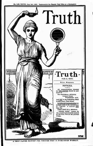 cover page of Truth published on August 2, 1900