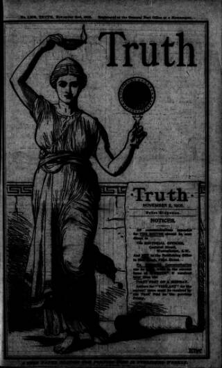 cover page of Truth published on November 2, 1905