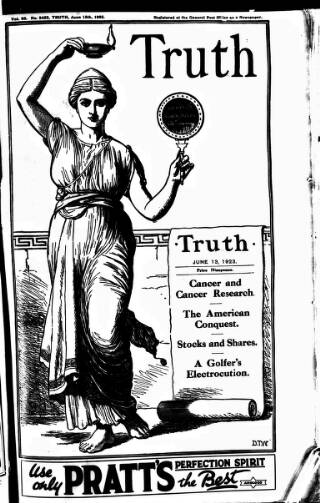 cover page of Truth published on June 13, 1923