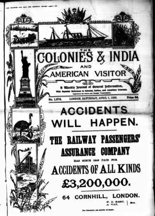 cover page of Colonies and India published on April 1, 1893