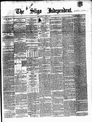 cover page of Sligo Independent published on August 2, 1856