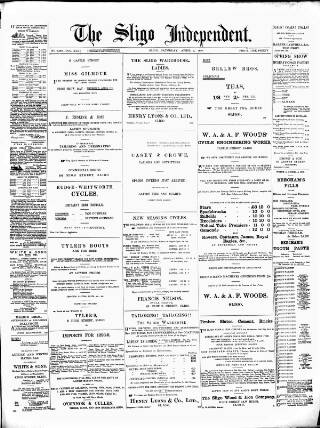 cover page of Sligo Independent published on April 1, 1899