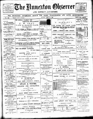 cover page of Nuneaton Observer published on May 22, 1896