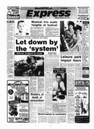 cover page of Wakefield Express published on May 22, 1987