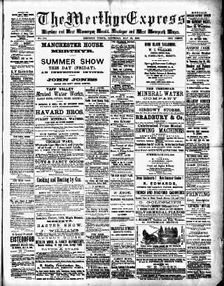 cover page of Merthyr Express published on May 22, 1886
