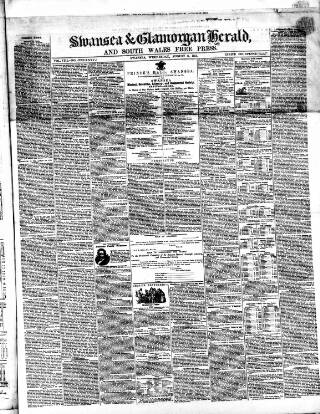 cover page of Swansea and Glamorgan Herald published on August 2, 1854