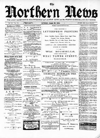cover page of North Cumberland Reformer published on August 29, 1896